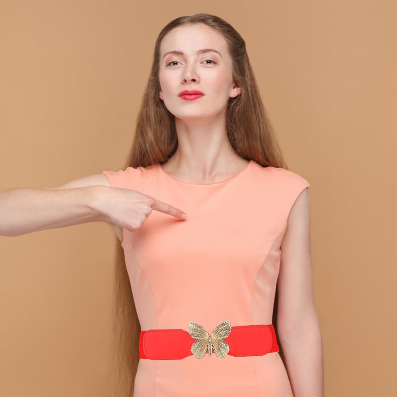Redhorns Elastic Ladies Wide Belt#color_red