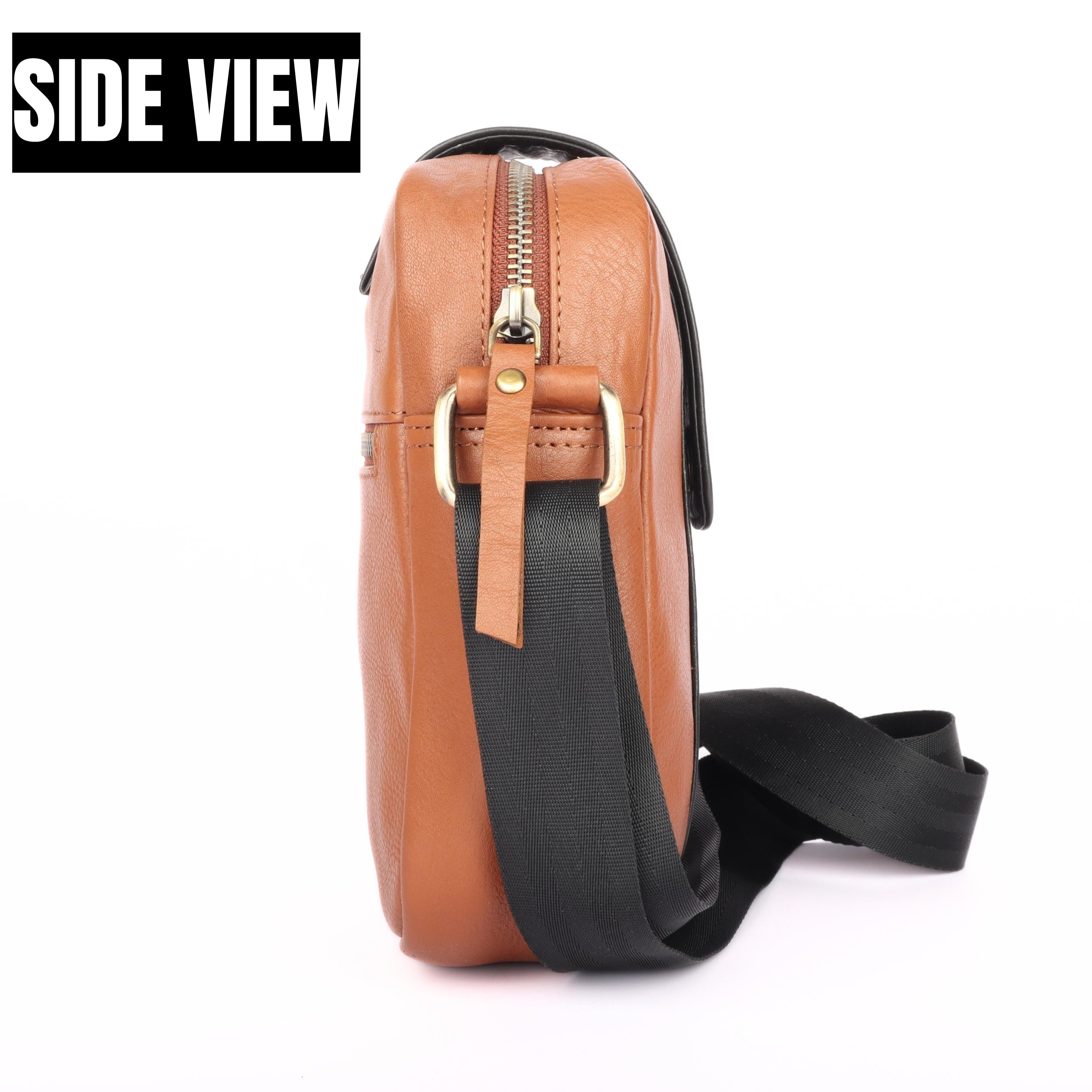 REDHORNS Genuine Leather Crossbody Sling Bag For Men & Women