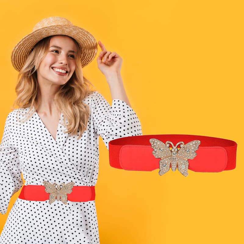 Redhorns Elastic Ladies Wide Belt#color_red