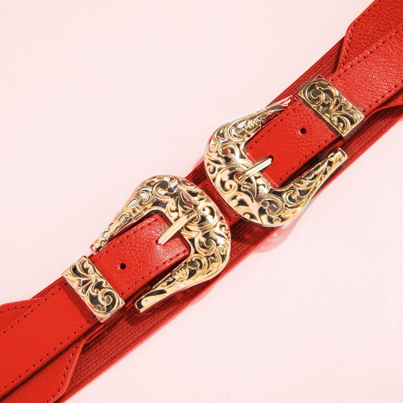 Redhorns Elastic Ladies Wide Belt#color_red