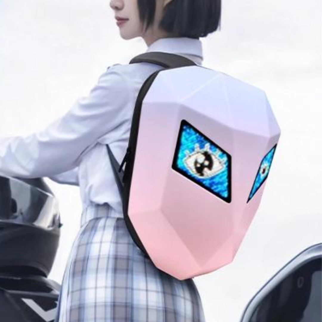 Waterproof laptop riding led bag#color_pink