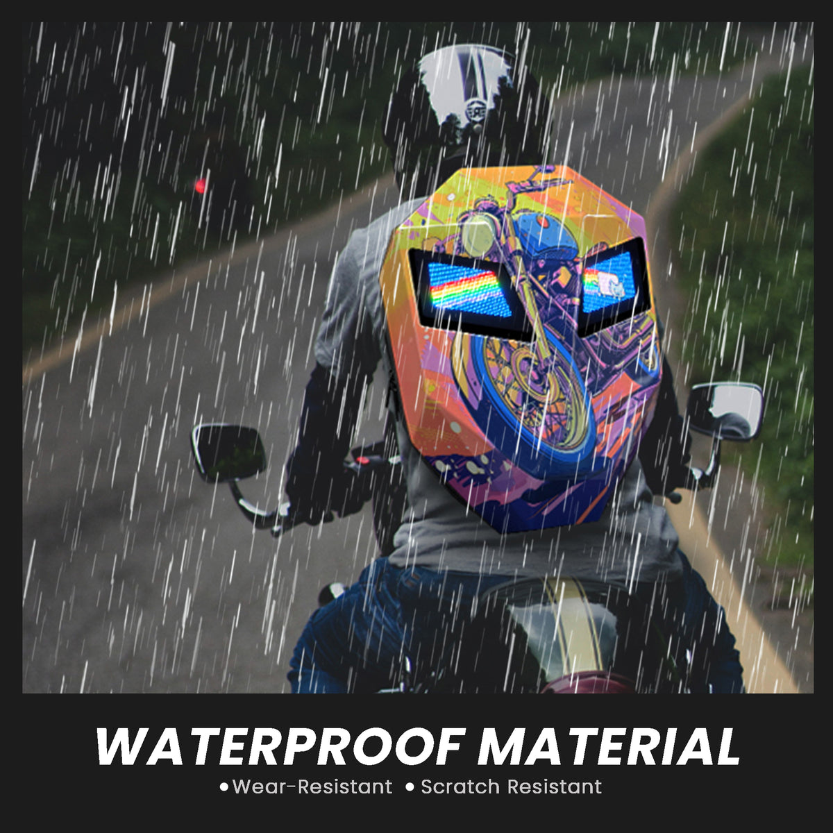 Waterproof laptop riding led bag#color_yellow-graphic