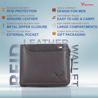 Men's Genuine Leather Bi-Fold Wallet Tan#color_brown-new