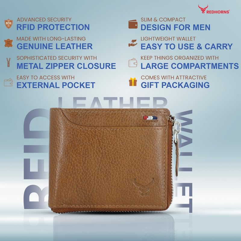 Men's Genuine Leather Bi-Fold Wallet Tan#color_tan-new