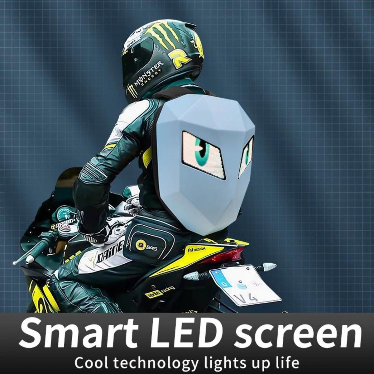 Waterproof laptop riding led bag#color_sky-blue