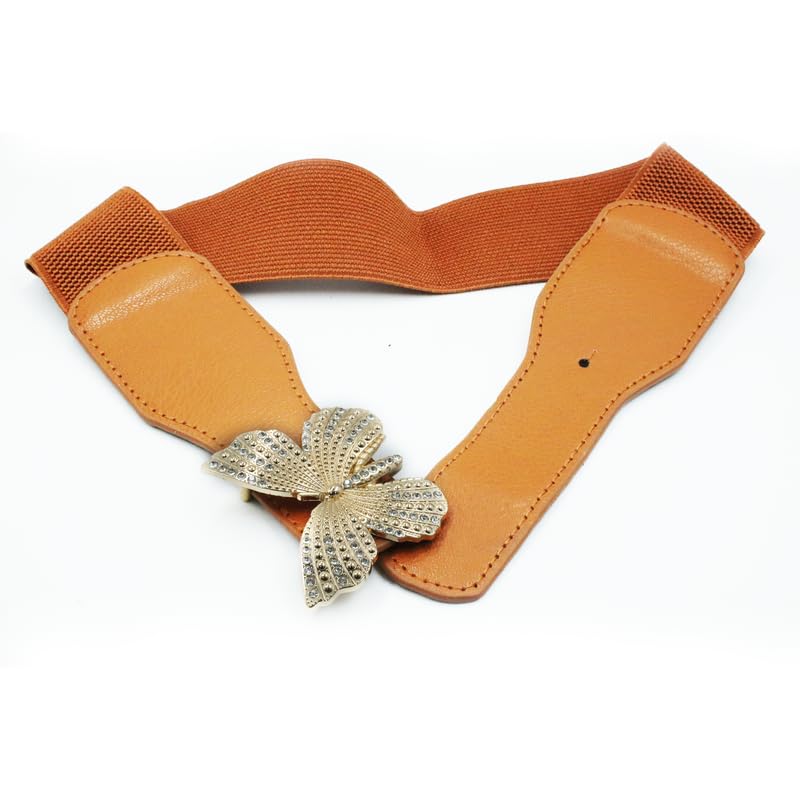 Redhorns Elastic Ladies Wide Belt#color_tan