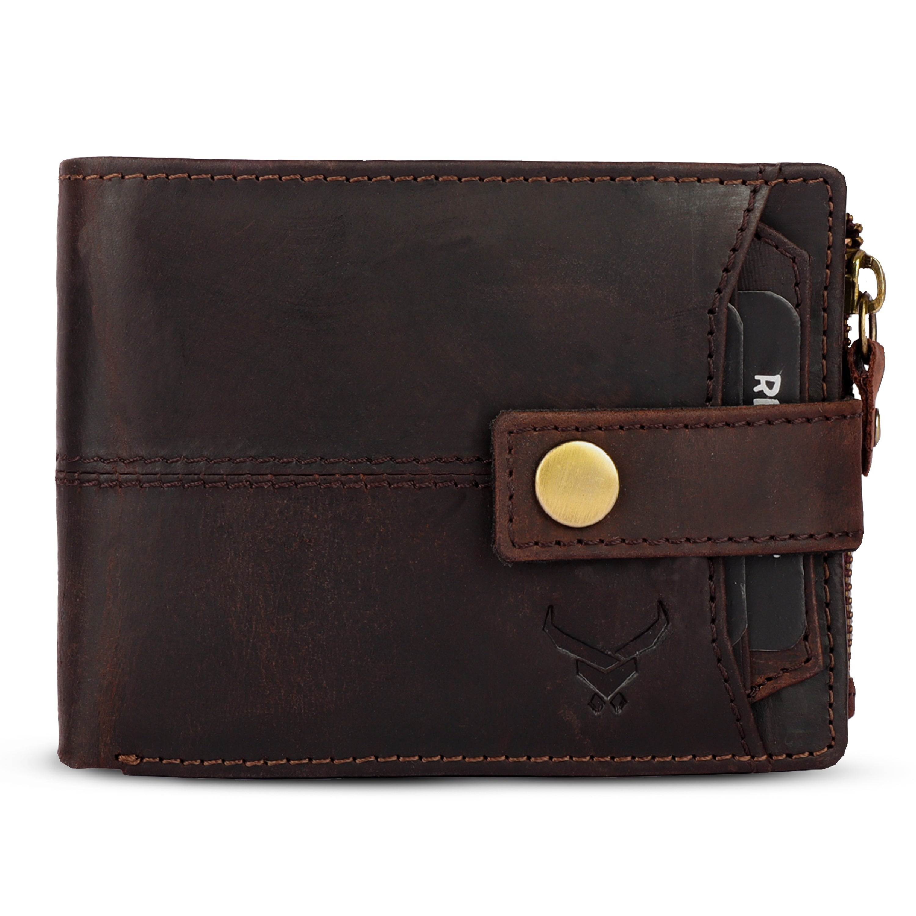 Rfid protected leather men wallet#color_chocolate-brown