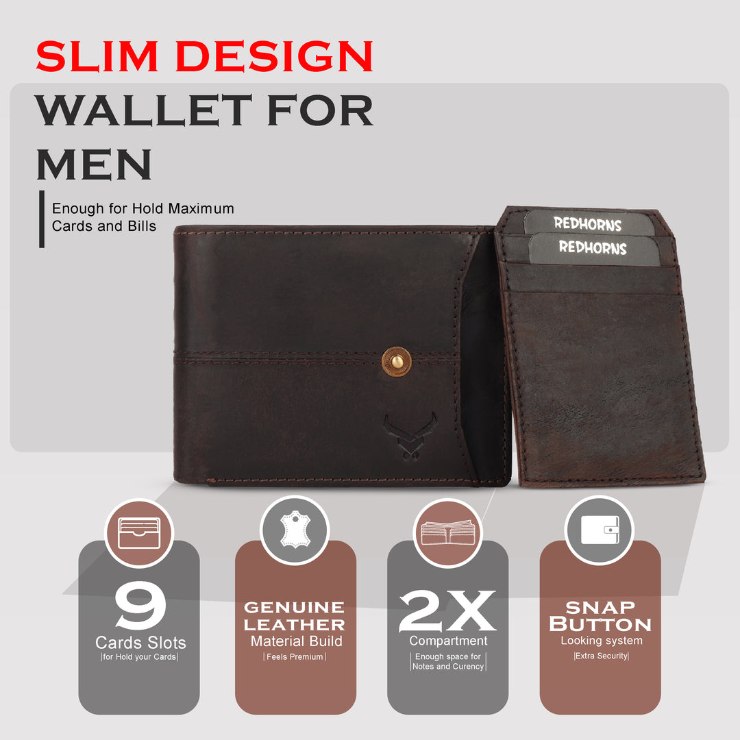 Rfid protected leather men wallet#color_chocolate-brown