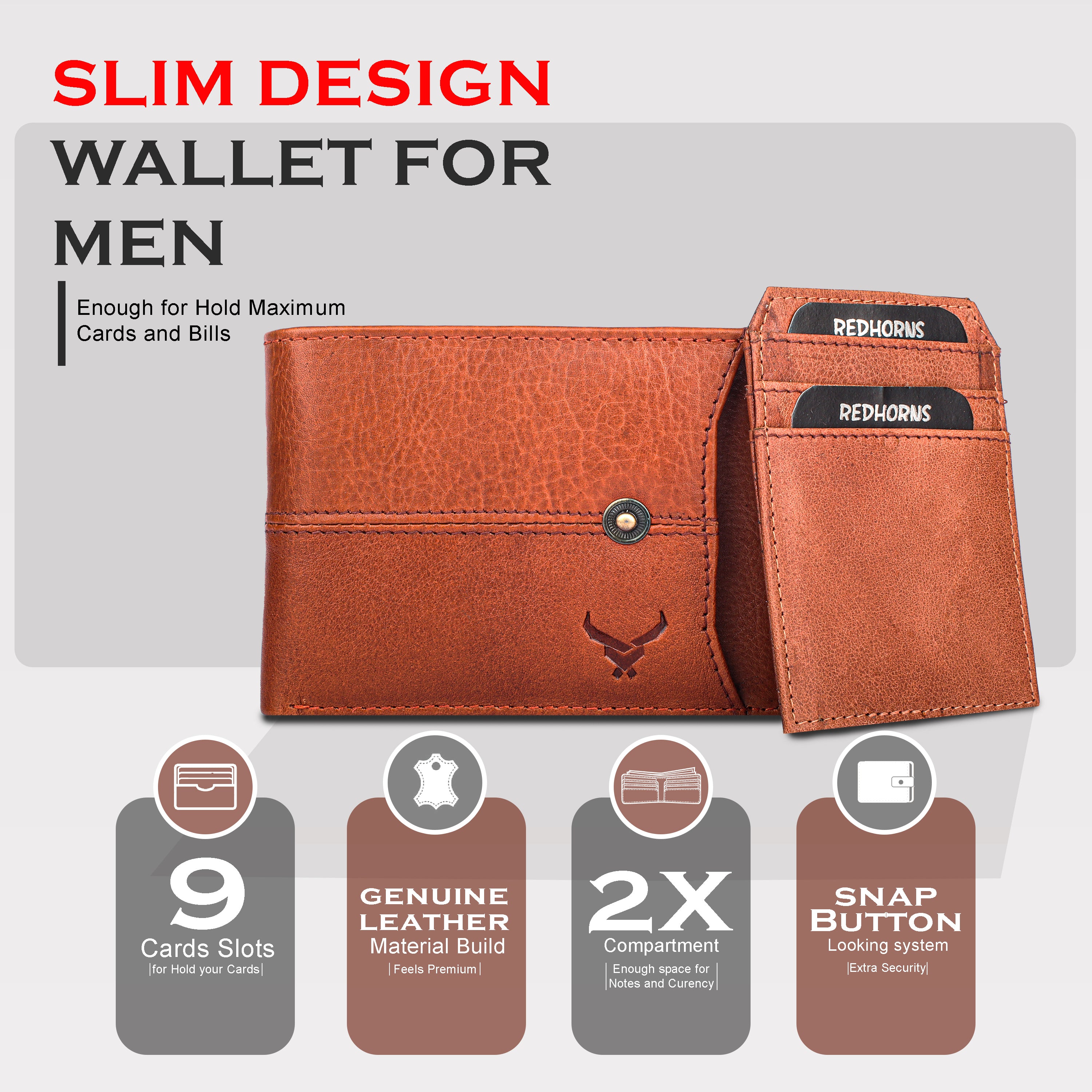 Rfid protected men leather wallet#color_tan