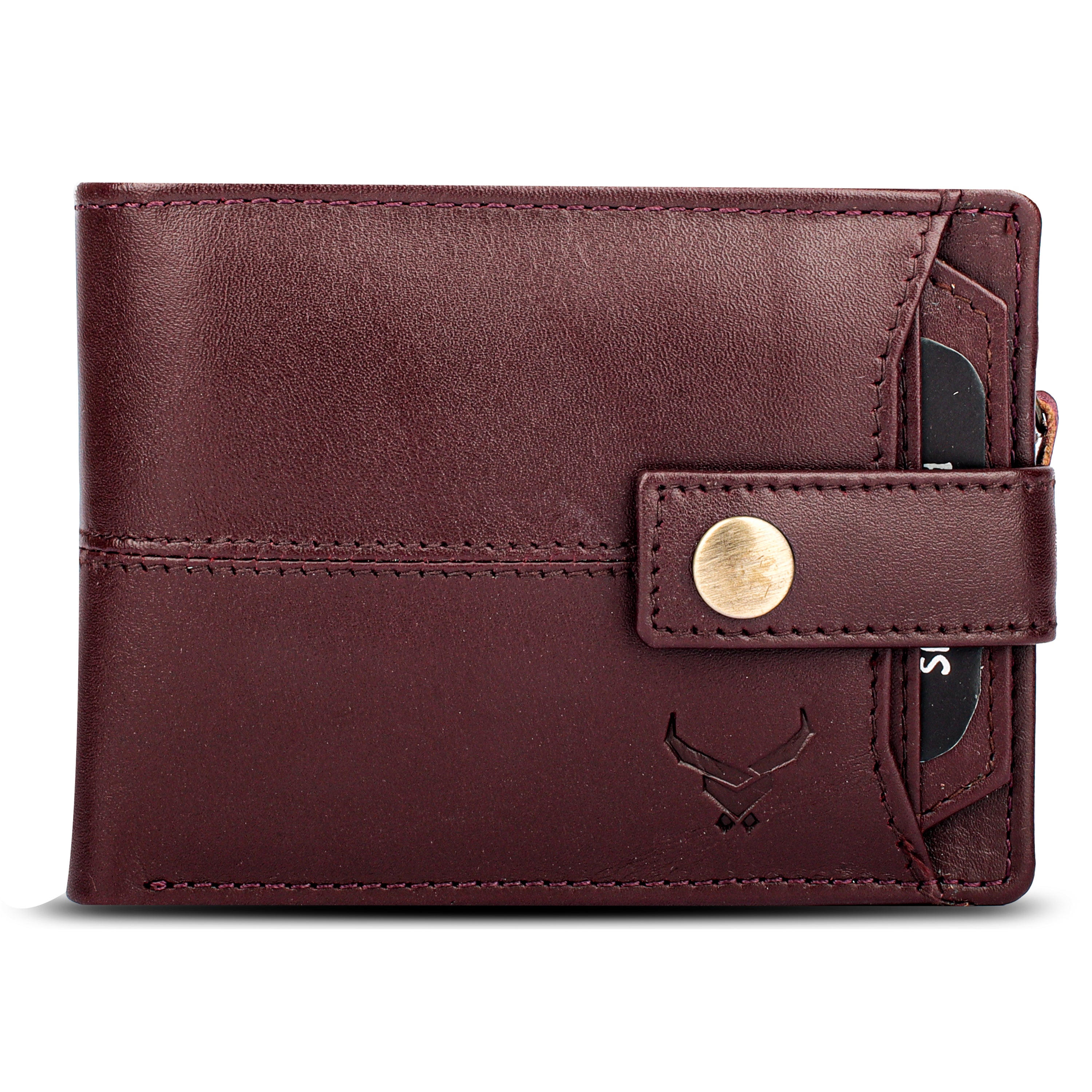 Rfid protected men leather wallet#color_maroon