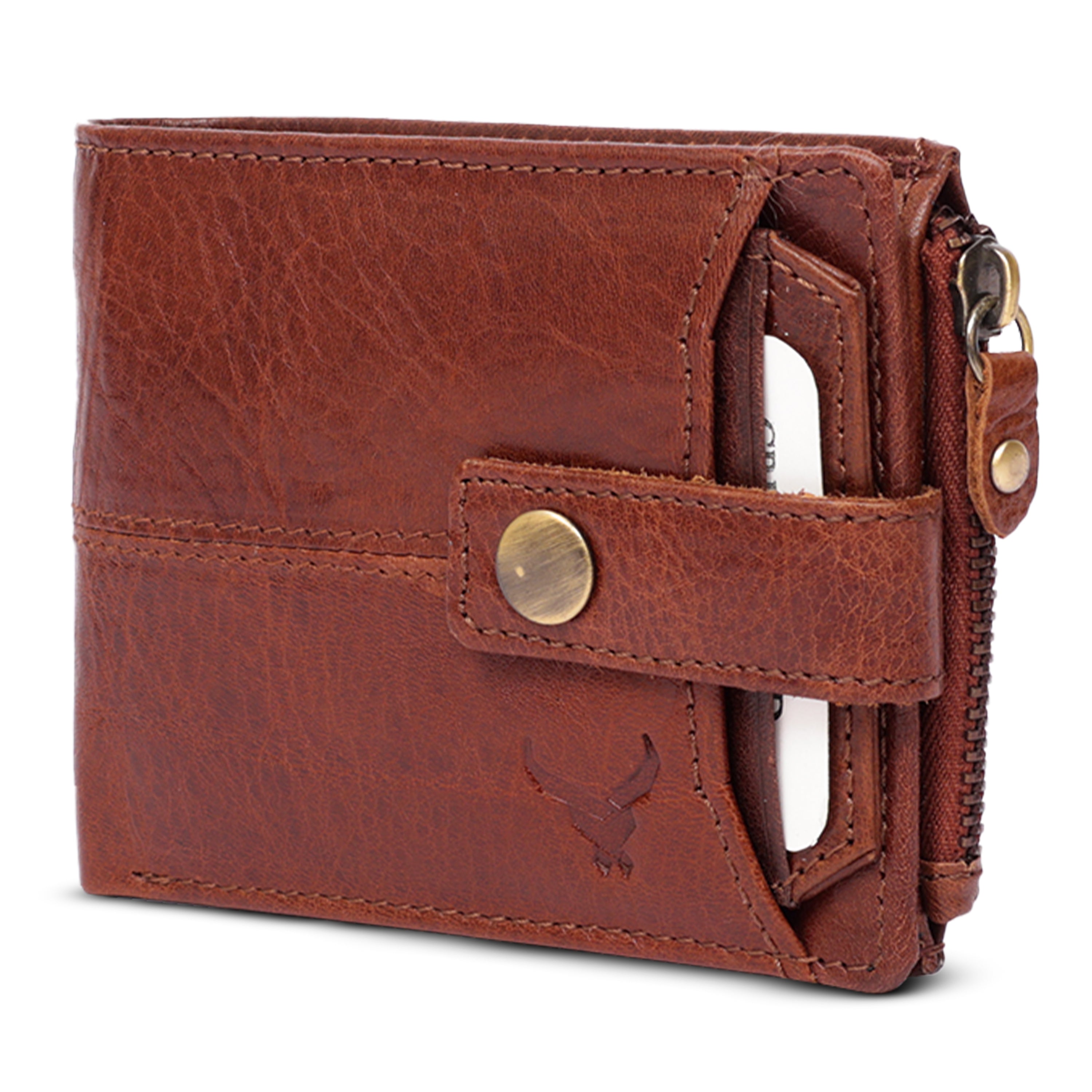Rfid protected men leather wallet#color_dark-brown