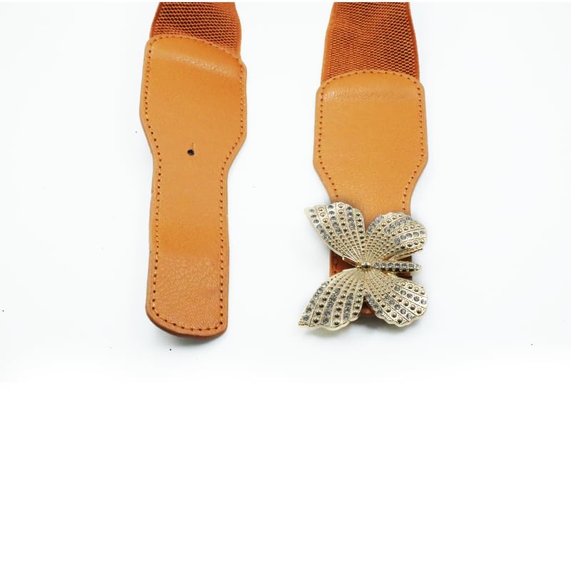 Redhorns Elastic Ladies Wide Belt#color_tan