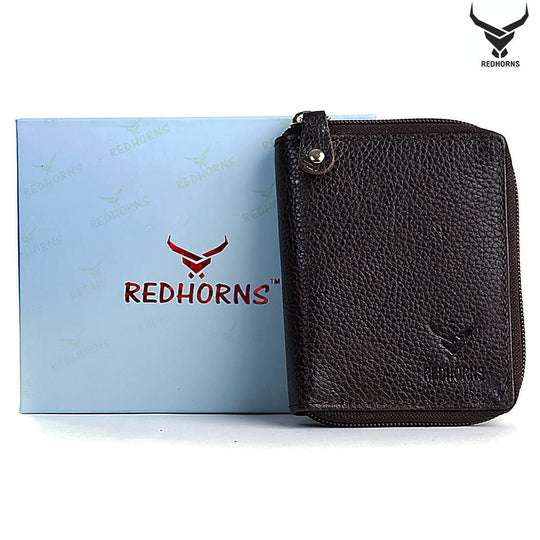 Redhorns Mens Genuine Leather Card Holder#color_brown