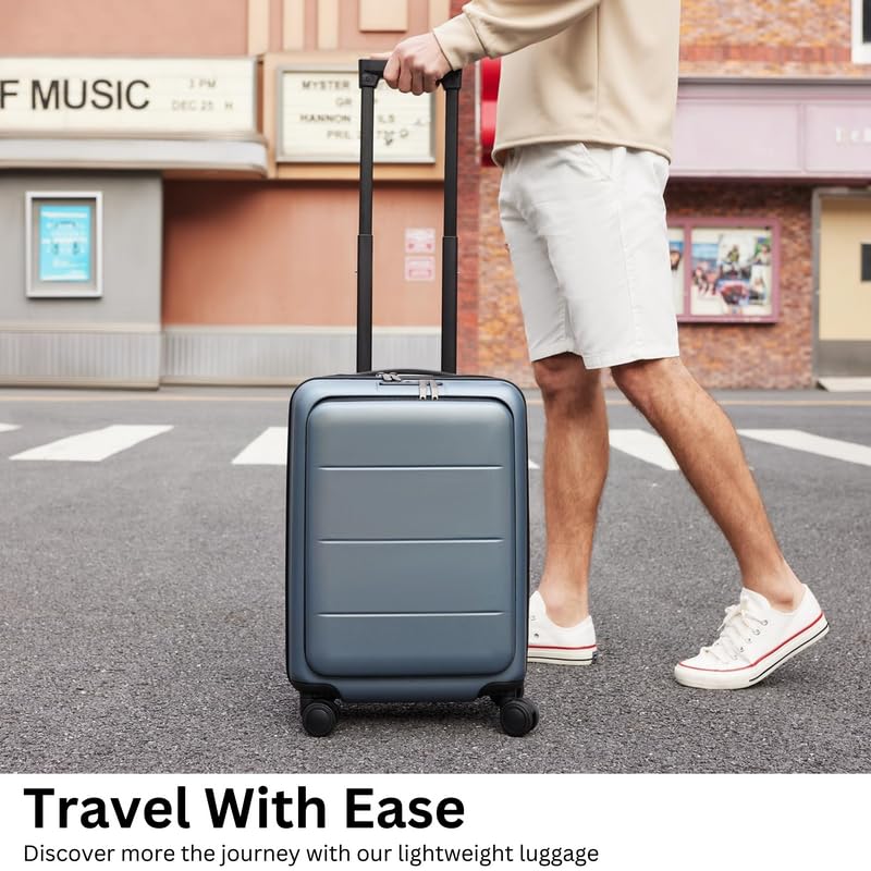 Set Of 2 Hard Sided Trolley Bags 1 Cabin Suitcase 1 Check In Suitcase