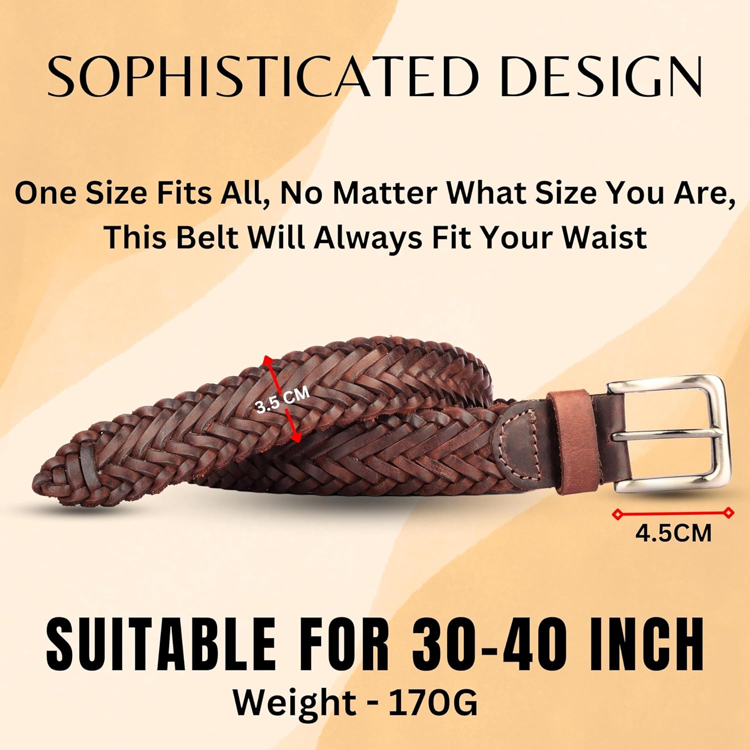 Redhorns Mens Genuine Leather Belt#color_brown