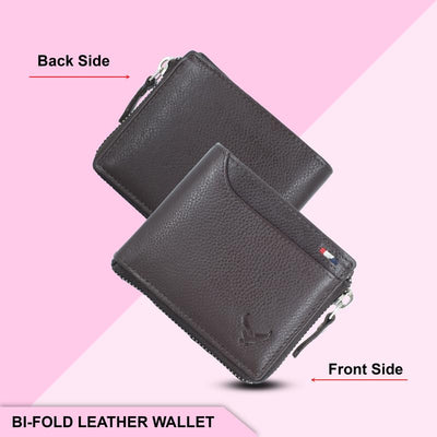 Men's Genuine Leather Bi-Fold Wallet Tan#color_brown-new