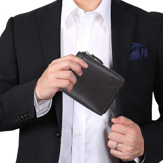 Men's Genuine Leather Bi-Fold Wallet#color_brown-new
