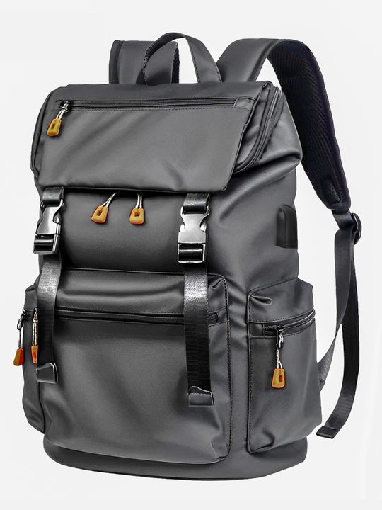 Waterproof hiking backpack with laptop compartment#color_dark-grey