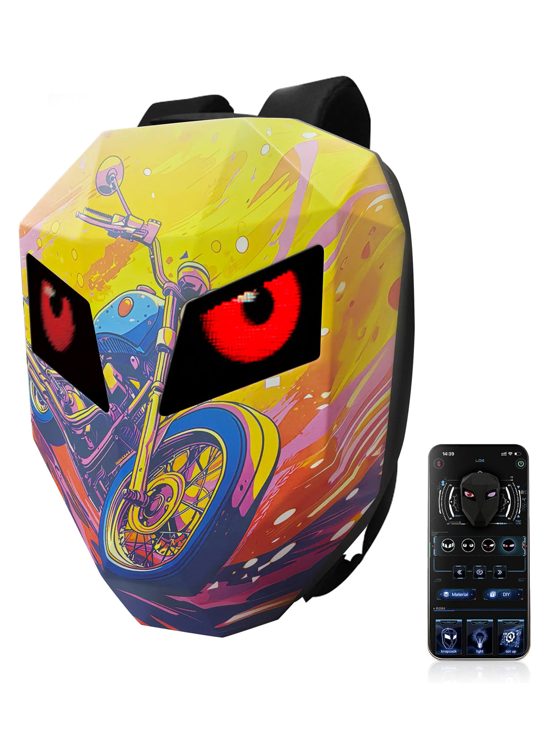 Waterproof laptop riding led bag#color_yellow-graphic