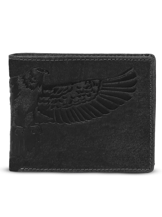 Men's leather wallet rfid protected slim wallet bifold wallet#color_dark-grey