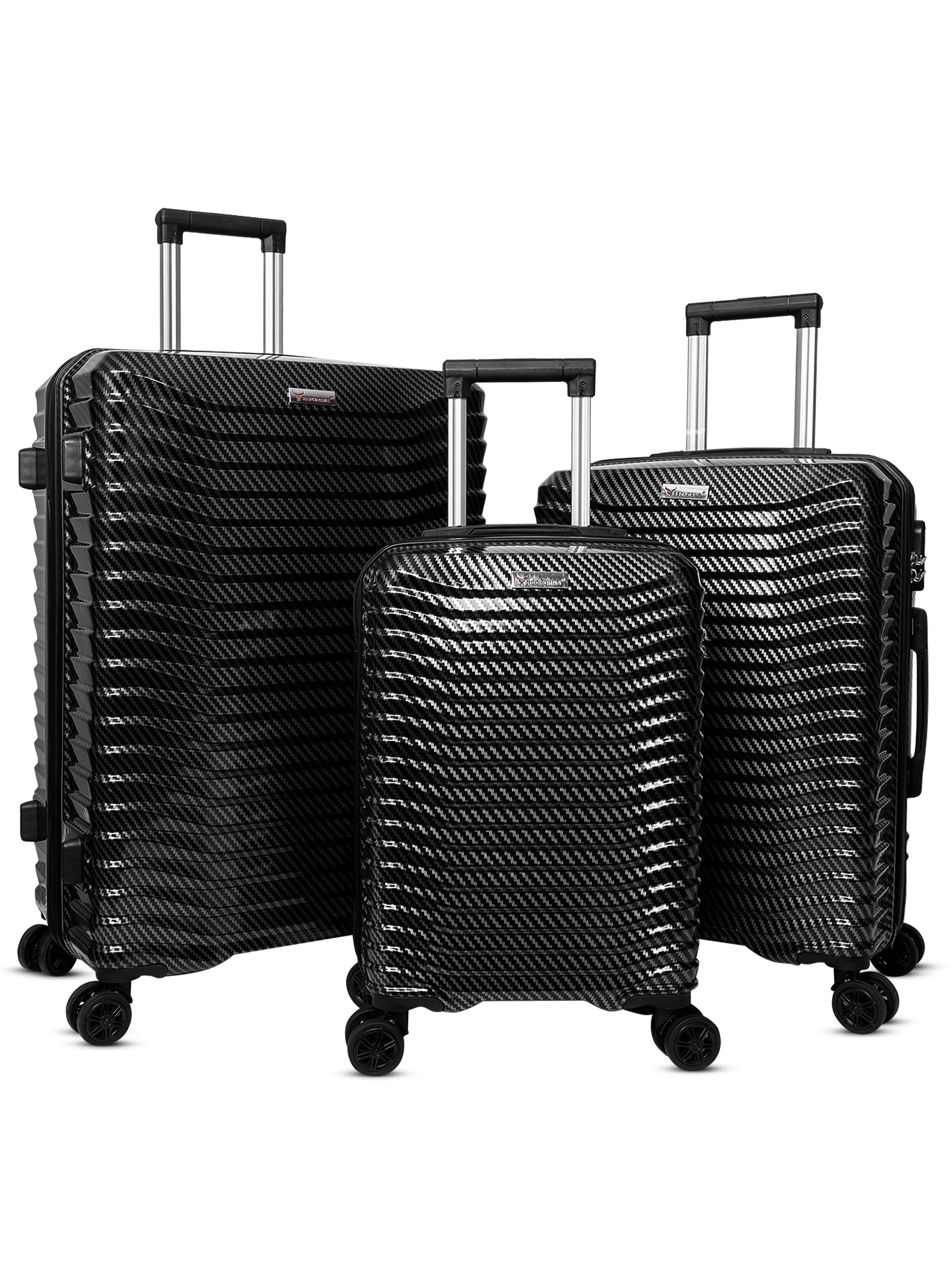 Lightweight luggage trolley bag set of 3 valentine day gift valentine week gift#color_black