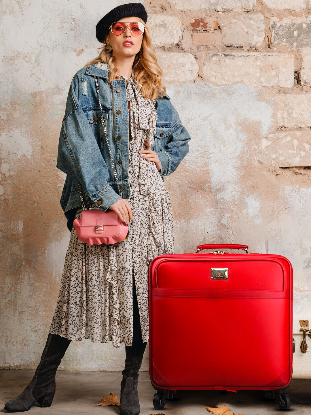 Trolley bag luggage trolley bags tsa lock cabin suitcase#color_red