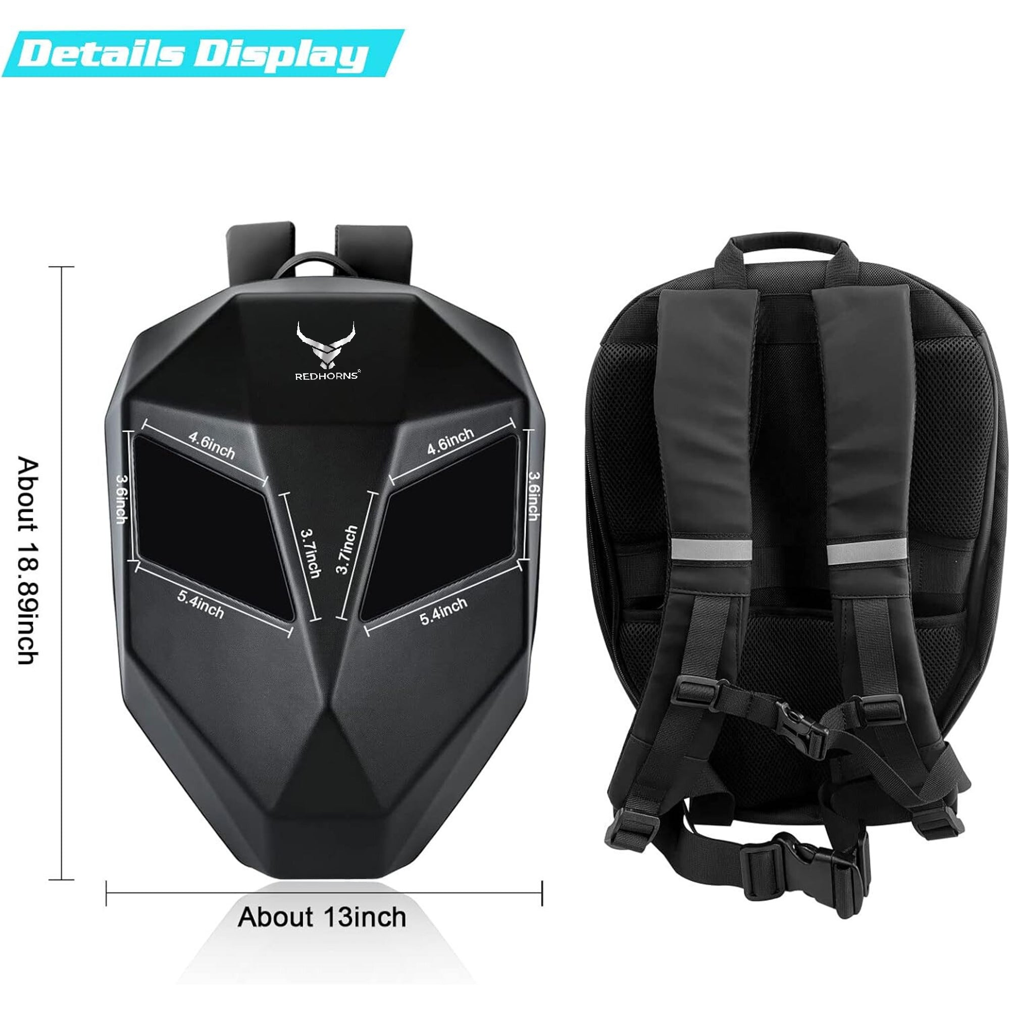 Waterproof laptop riding led bag#color_black