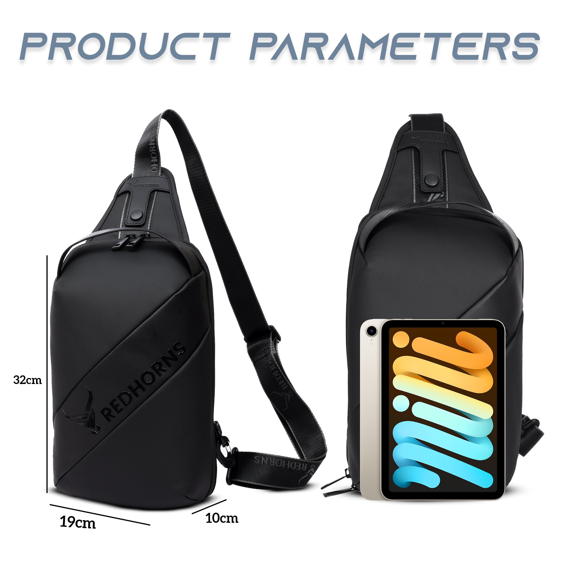 Waterproof antitheft sling bag#color_black