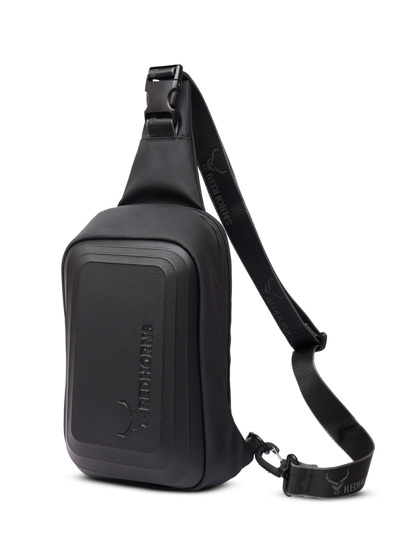 Waterproof crossbody antitheft sling backpack#color_black