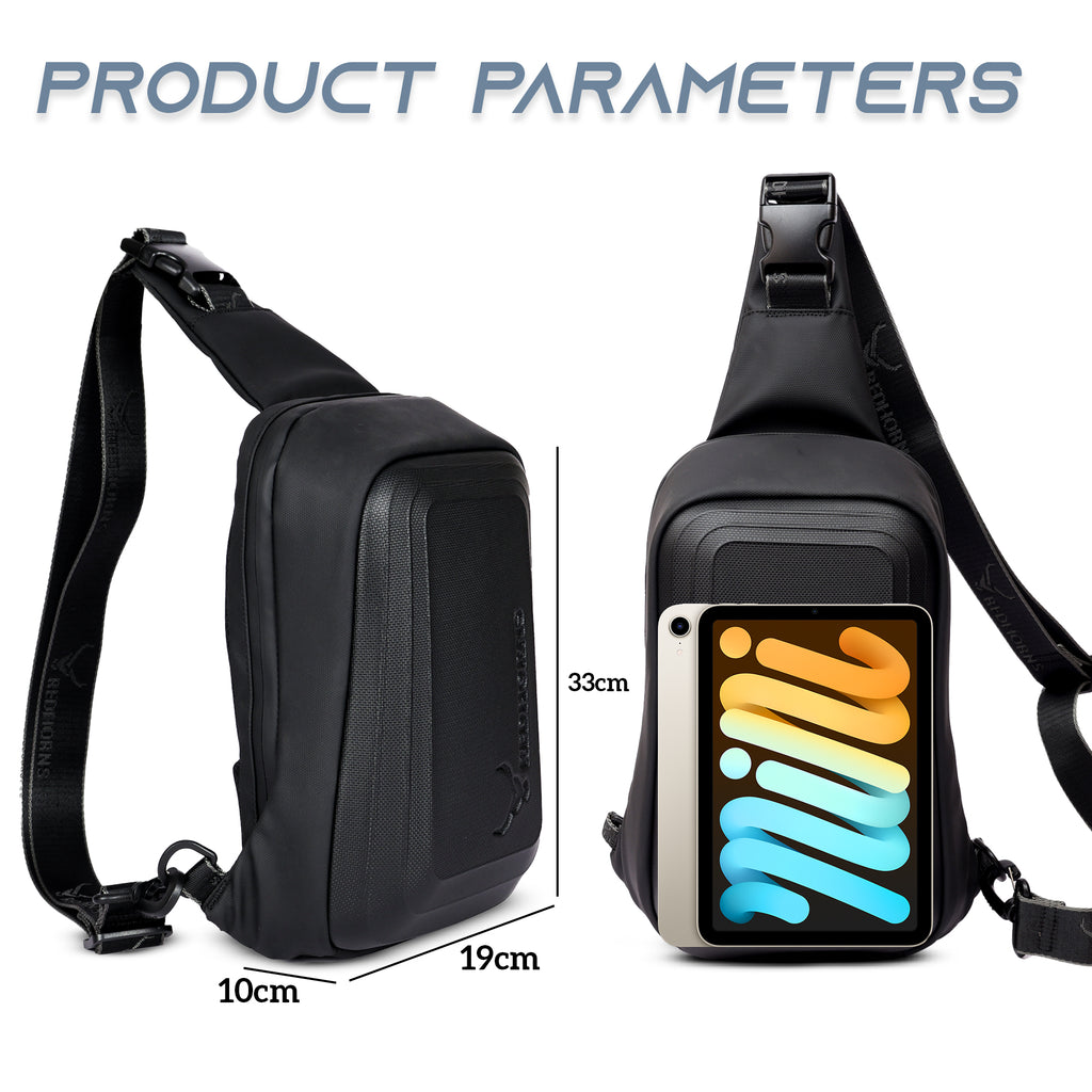 Waterproof crossbody antitheft sling backpack#color_black