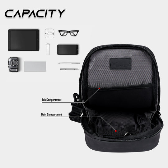 Waterproof crossbody antitheft sling backpack#color_black