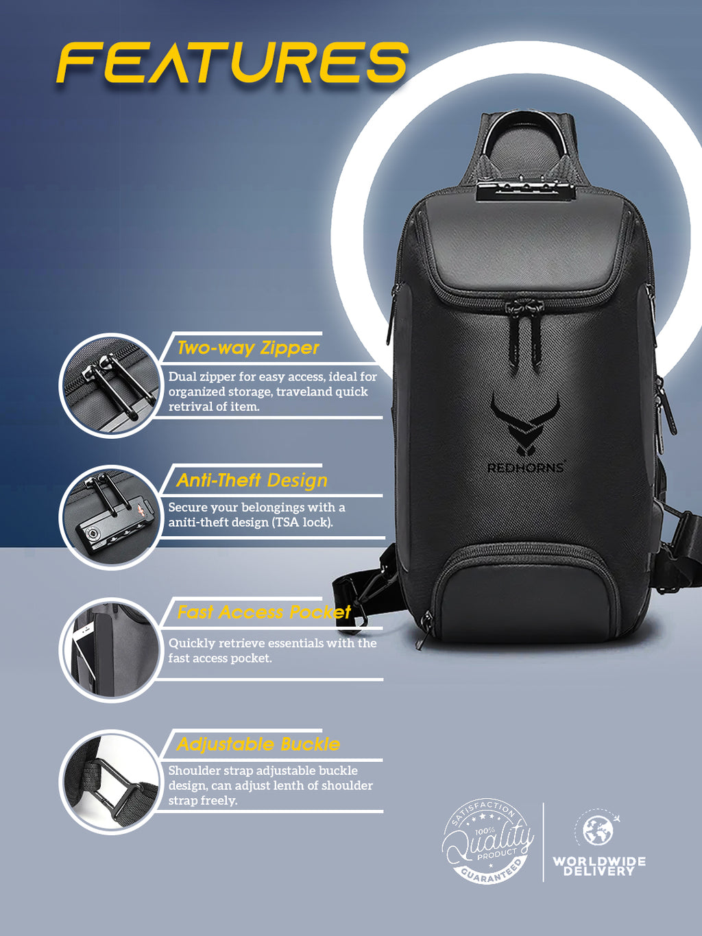 Waterproof Crossbody Sling Bag