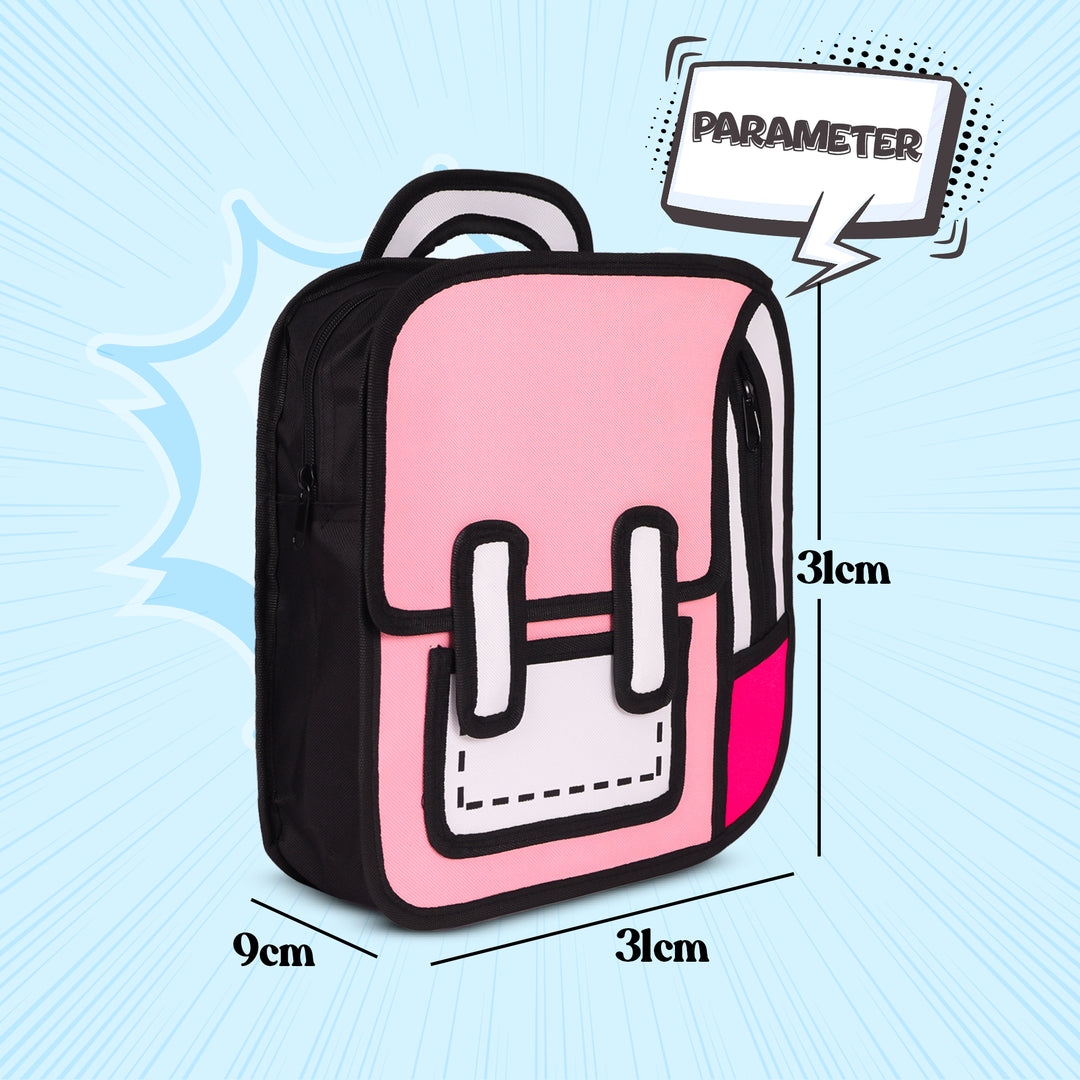 2D anime cartoon laptop bag#color_pink