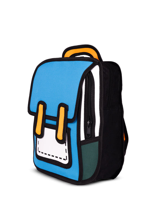 2D anime cartoon laptop bag#color_blue