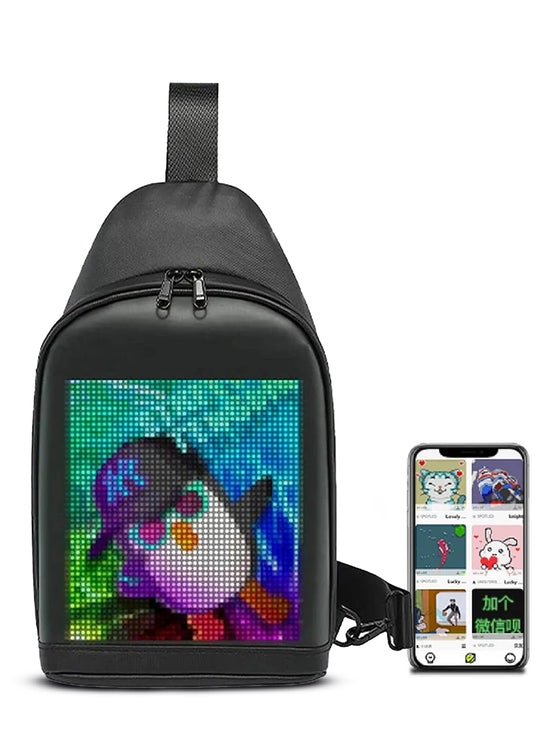 Waterproof Hard shell LED Screen Crossbody Sling Bag