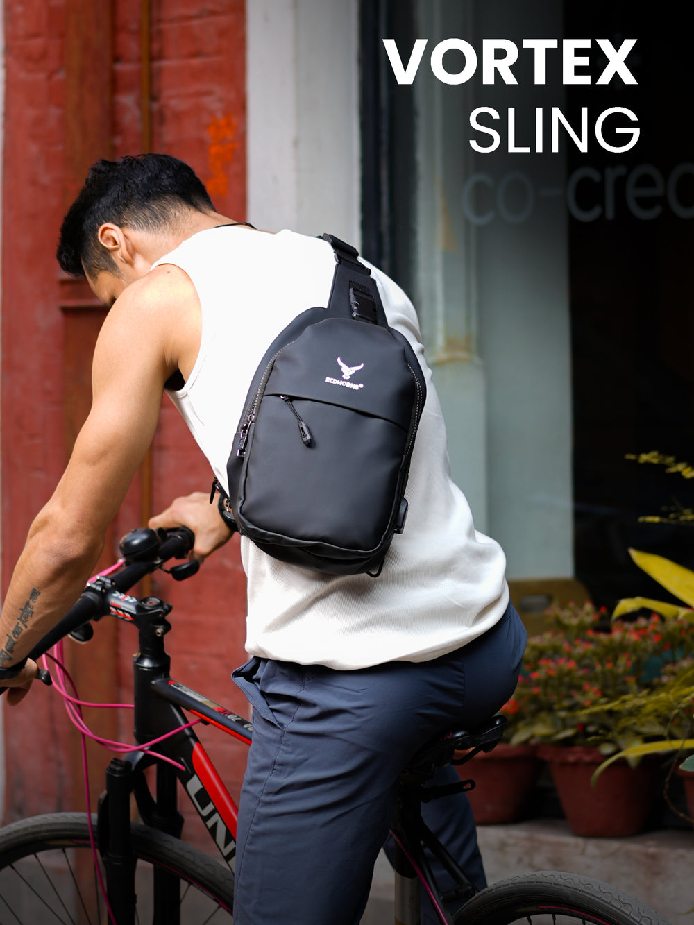 Waterproof crossbody chest bag sling bag#color_black