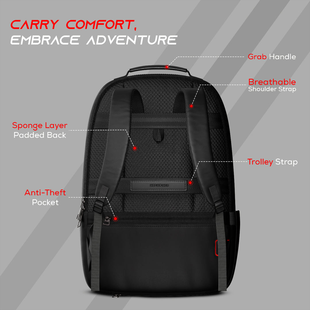 20l waterproof laptop backpack trolley strap shoulder bag travel backpack business tour corporate look#color_black