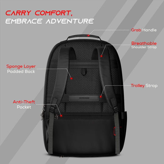 20l waterproof laptop backpack trolley strap shoulder bag travel backpack business tour corporate look#color_black