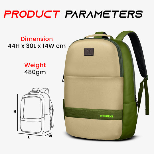 20l waterproof laptop backpack trolley strap shoulder bag travel backpack business tour corporate look#color_beige-green