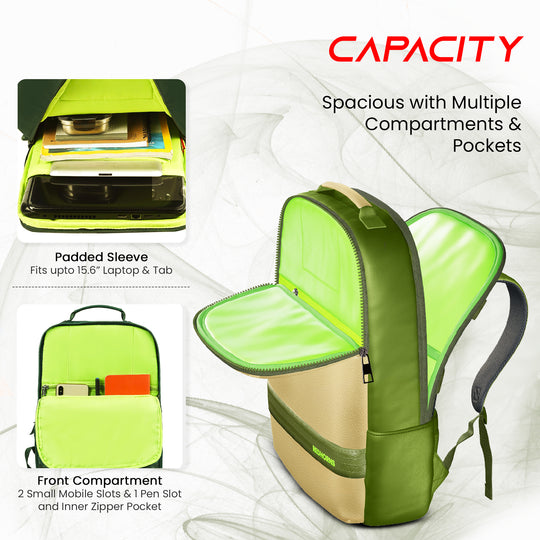 20l waterproof laptop backpack trolley strap shoulder bag travel backpack business tour corporate look#color_beige-green