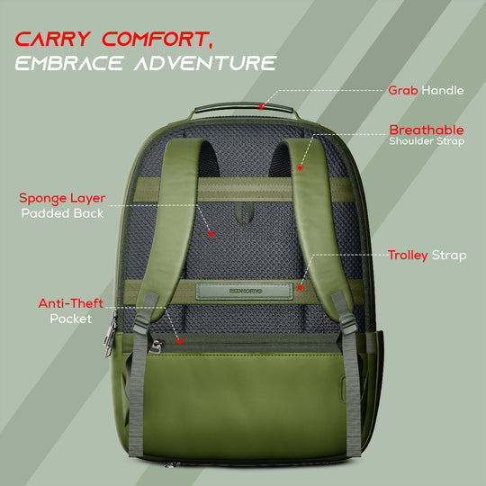 20l waterproof laptop backpack trolley strap shoulder bag travel backpack business tour corporate look#color_olive-green