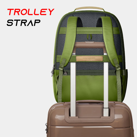 20l waterproof laptop backpack trolley strap shoulder bag travel backpack business tour corporate look#color_beige-green