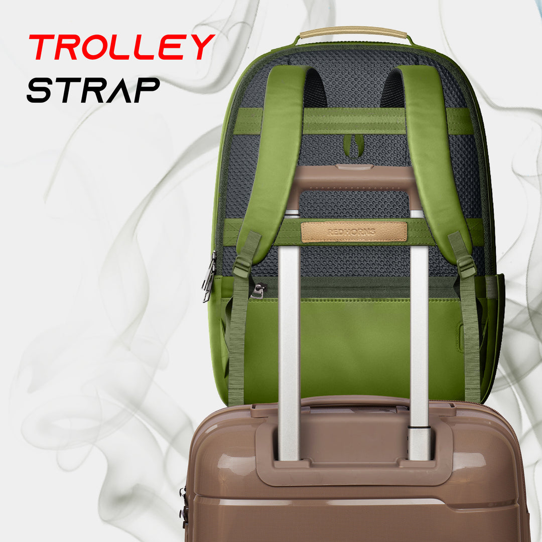 20l waterproof laptop backpack trolley strap shoulder bag travel backpack business tour corporate look#color_beige-green