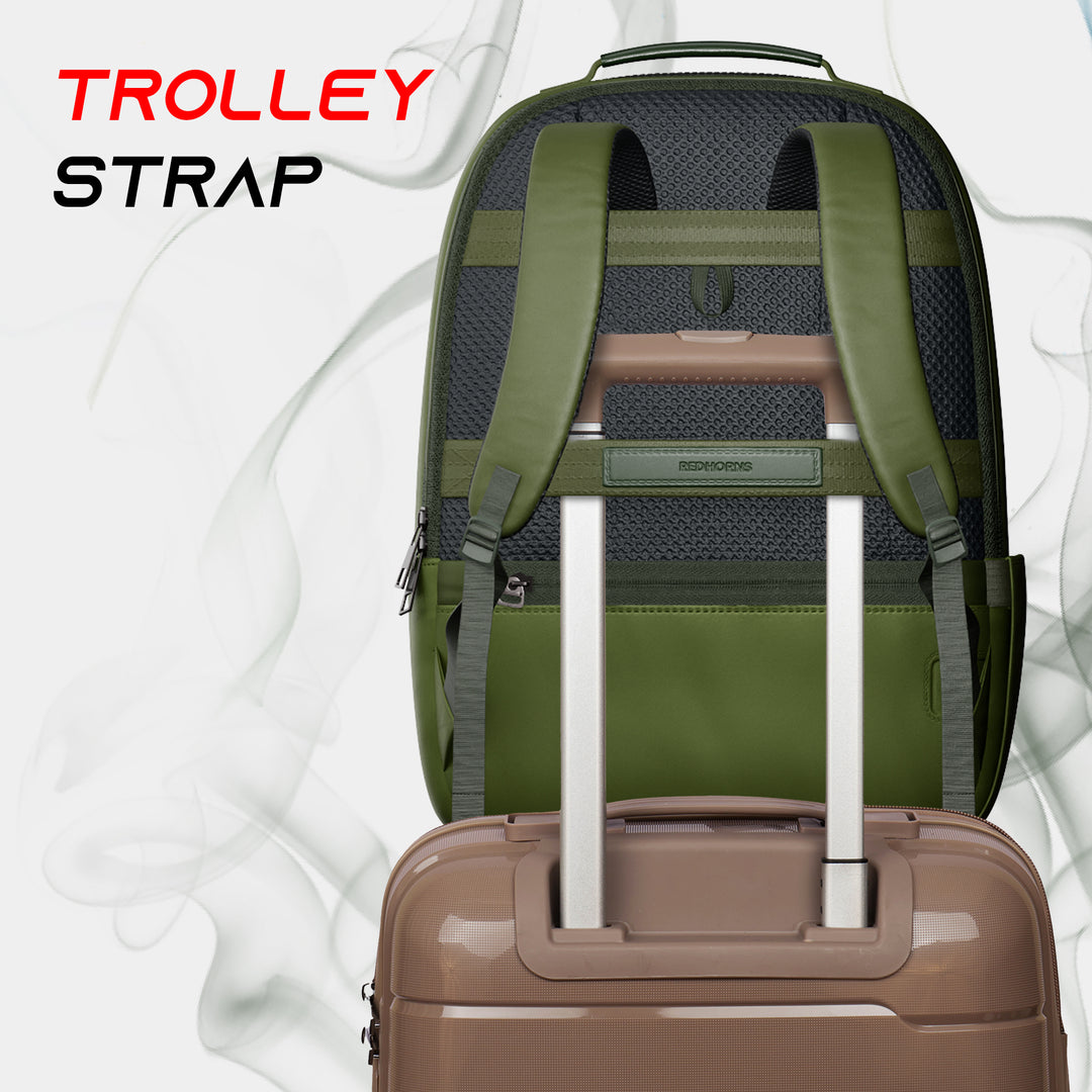 20l waterproof laptop backpack trolley strap shoulder bag travel backpack business tour corporate look#color_olive-green