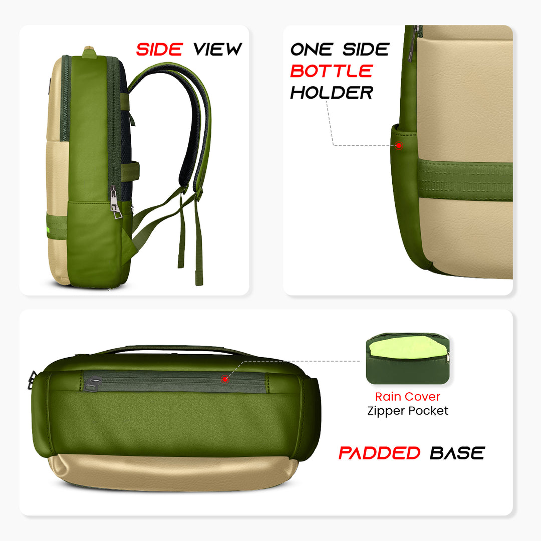 20l waterproof laptop backpack trolley strap shoulder bag travel backpack business tour corporate look#color_beige-green