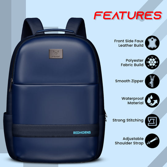 20l waterproof laptop backpack trolley strap shoulder bag travel backpack business tour corporate look#color_blue