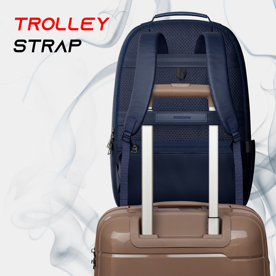 20l waterproof laptop backpack trolley strap shoulder bag travel backpack business tour corporate look#color_blue