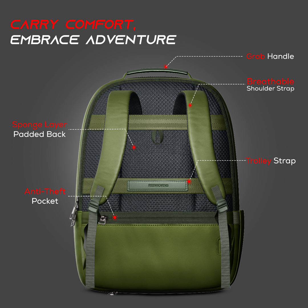 20l waterproof laptop backpack trolley strap shoulder bag travel backpack business tour corporate look#color_olive-green