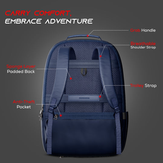 20l waterproof laptop backpack trolley strap shoulder bag travel backpack business tour corporate look#color_blue