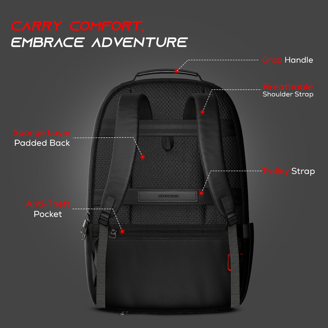 20l waterproof laptop backpack trolley strap shoulder bag travel backpack business tour corporate look#color_black